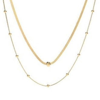 Gold layering necklace