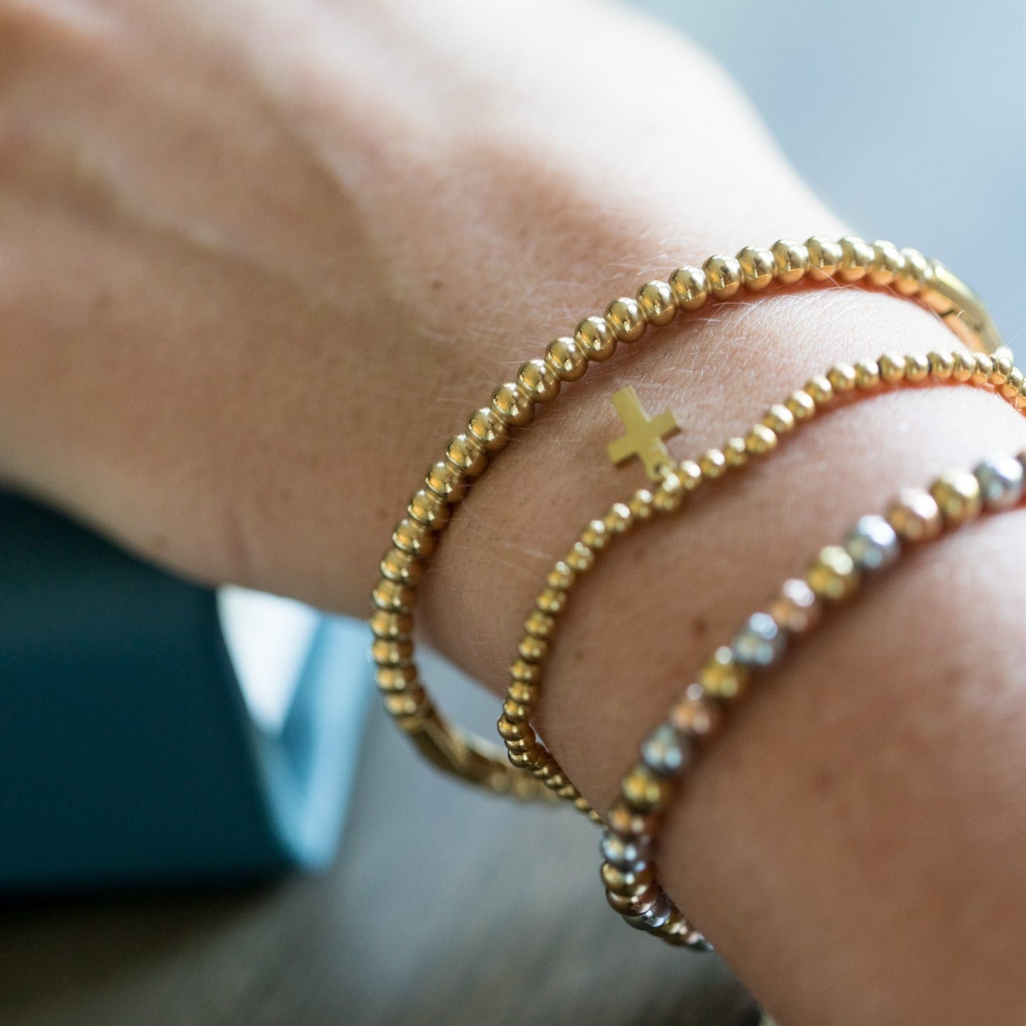 Slender Beaded Bangle