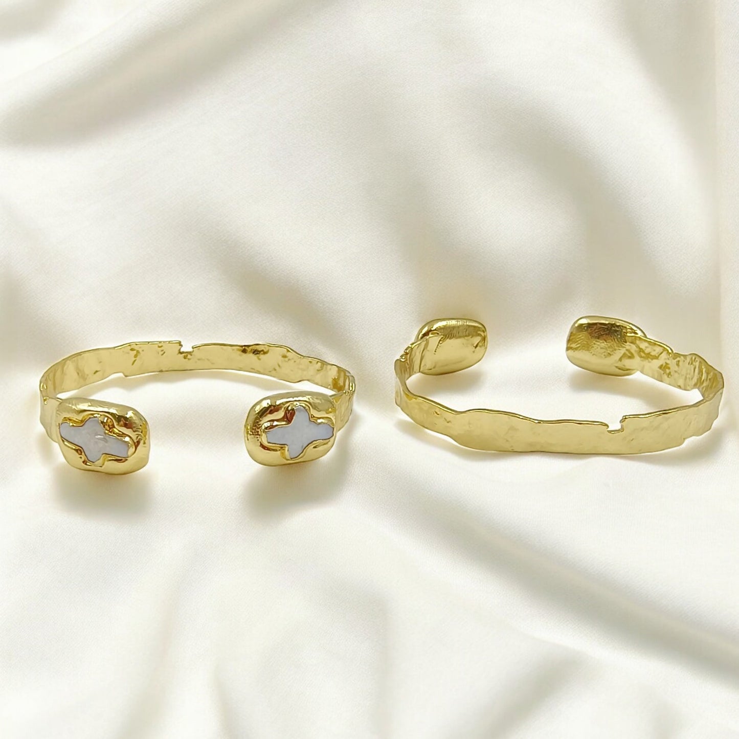 Pearl Cross Cuff Bracelet