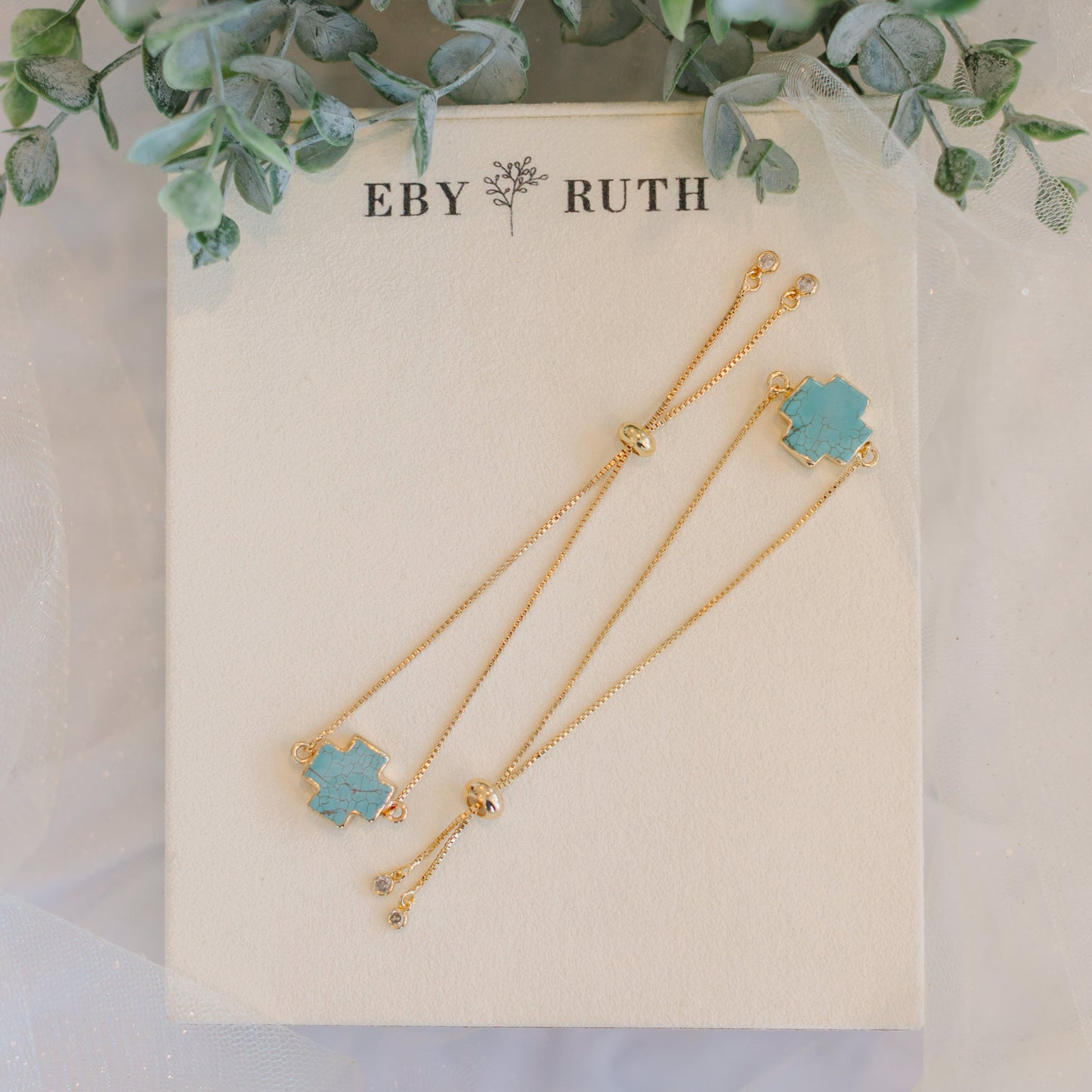 Turquoise Cross Adjustable Bracelet