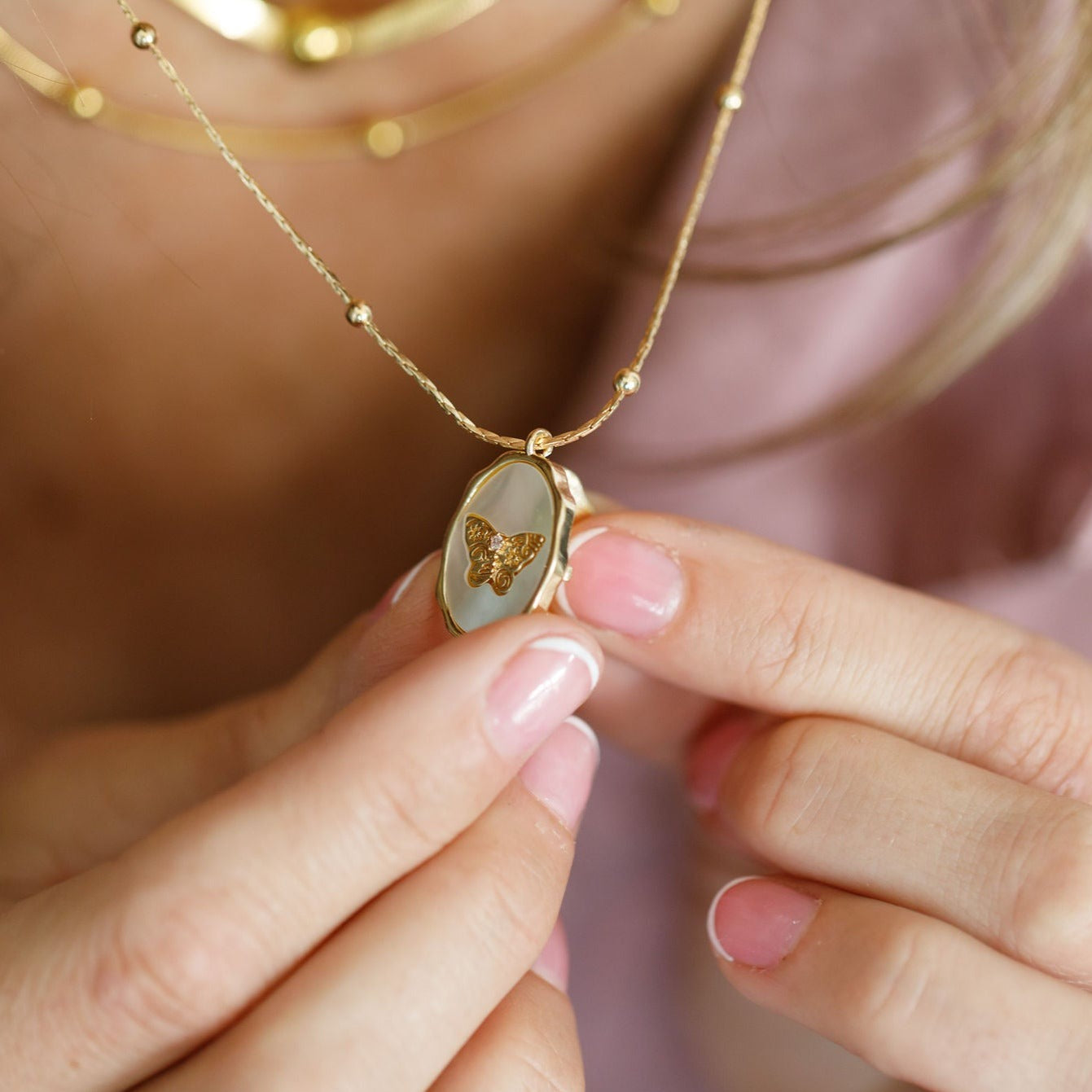butterfly locket open