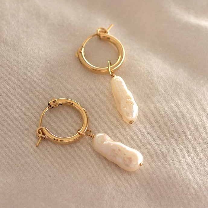 Serenity Biwa Pearl Drop Earrings