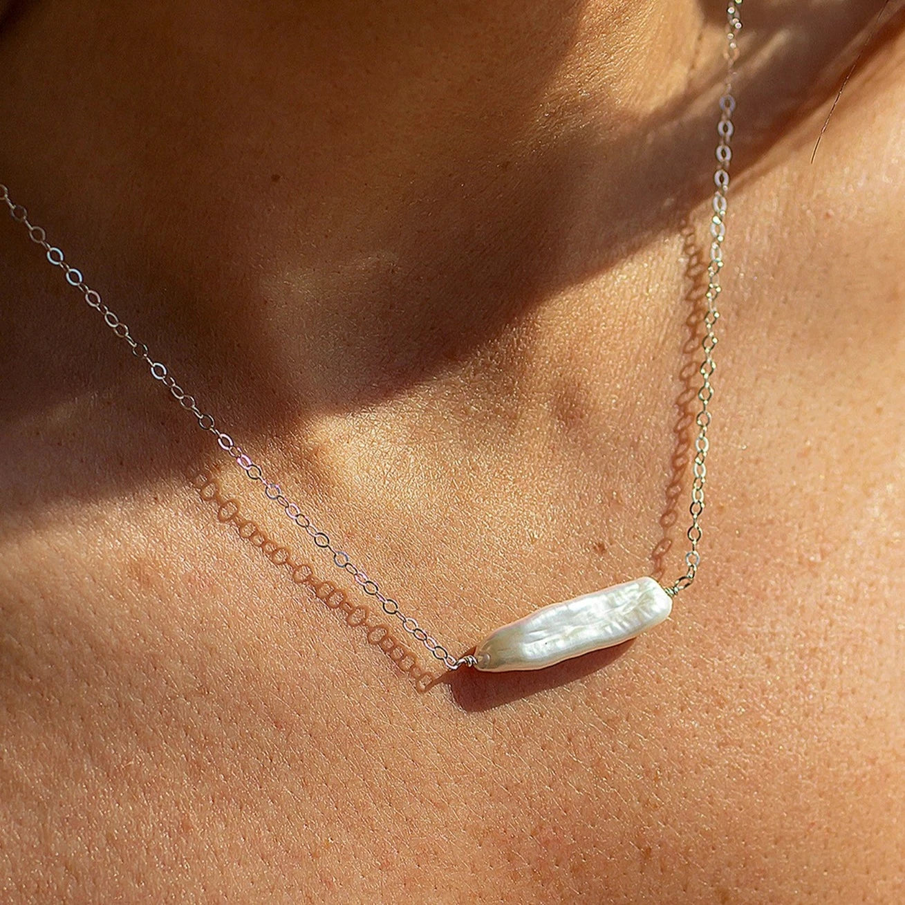 Serenity Biwa Pearl Necklace