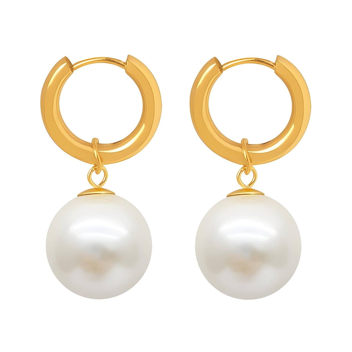 Pearl Huggie Earrings