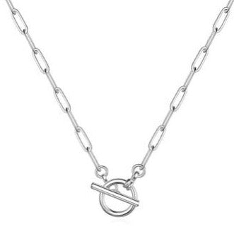 silver chain necklace stock photo