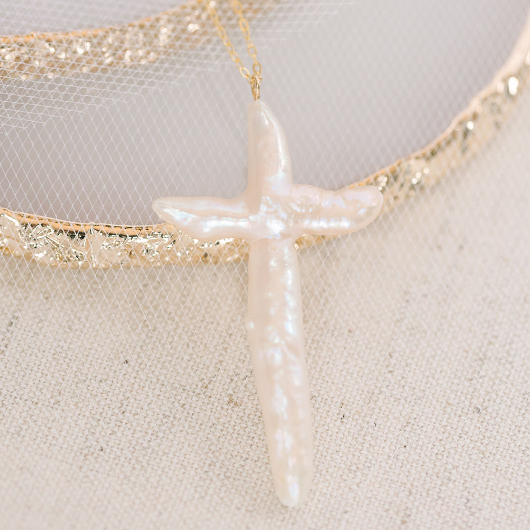 Cross Pearl Necklace
