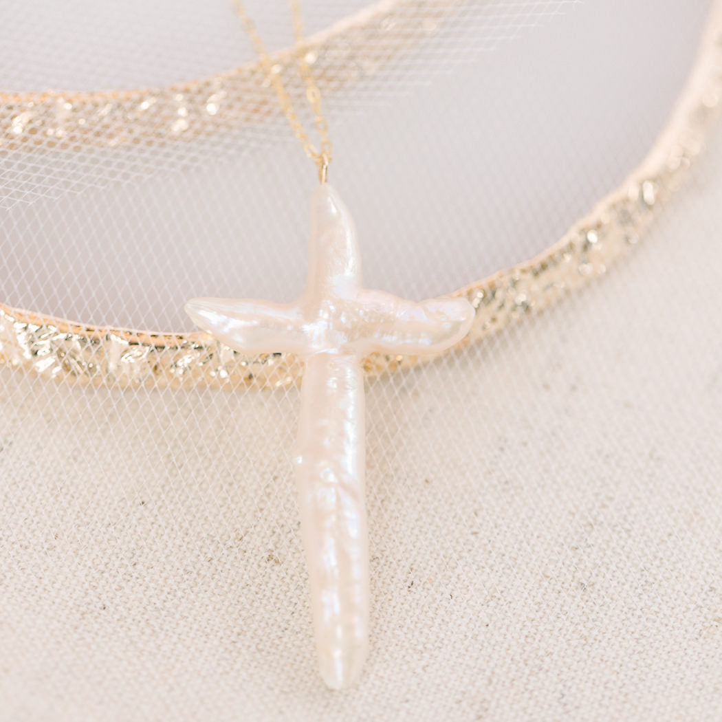 Cross Pearl Necklace