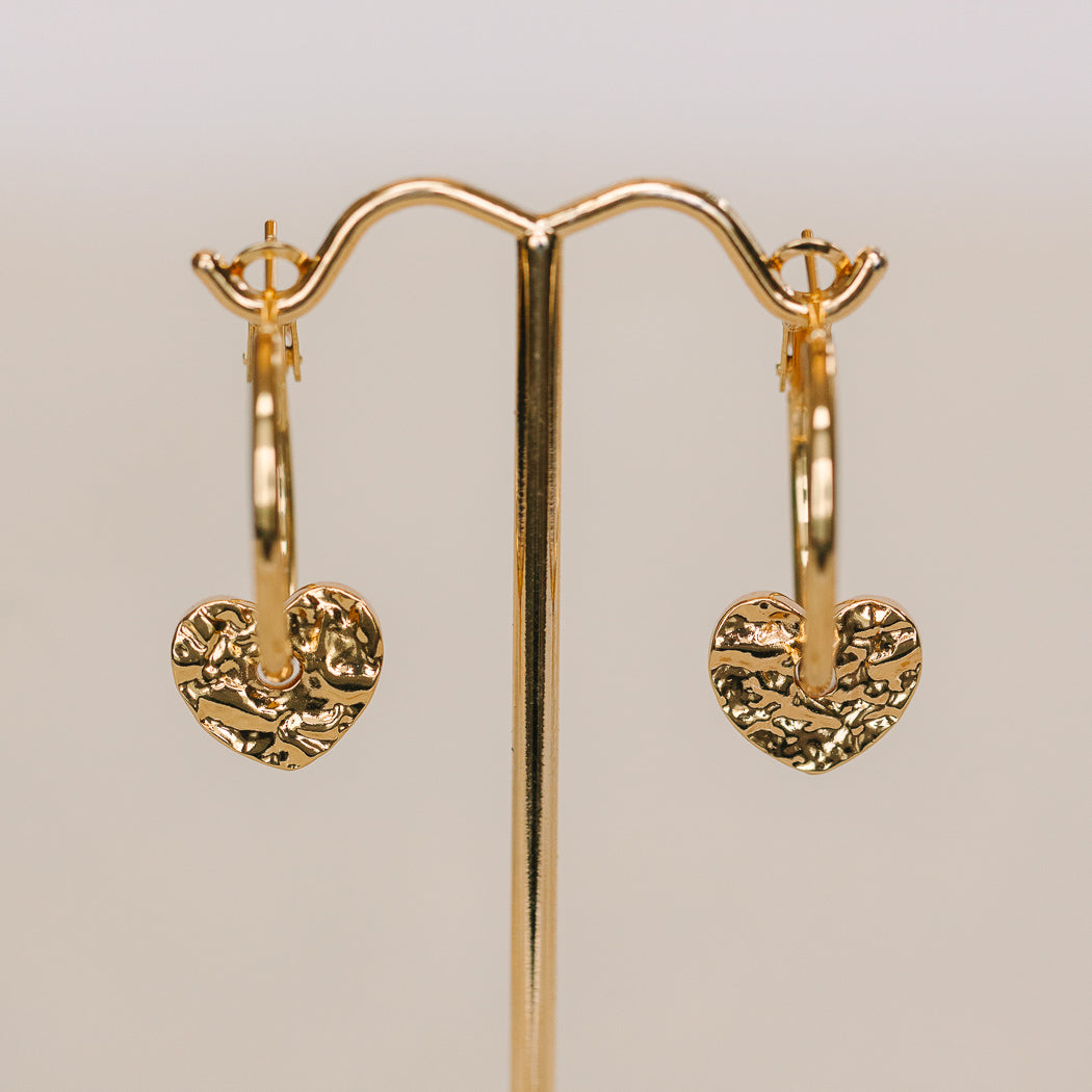 Hammered Heart Earrings