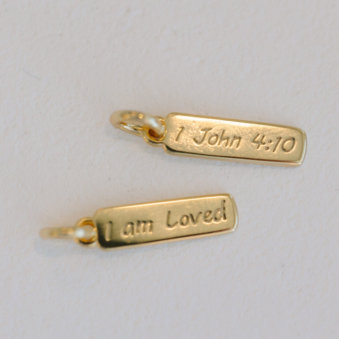 Roped Cross Pendant Necklace with "I Am" Charm
