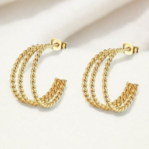 Trinity Rope Hoop Earrings