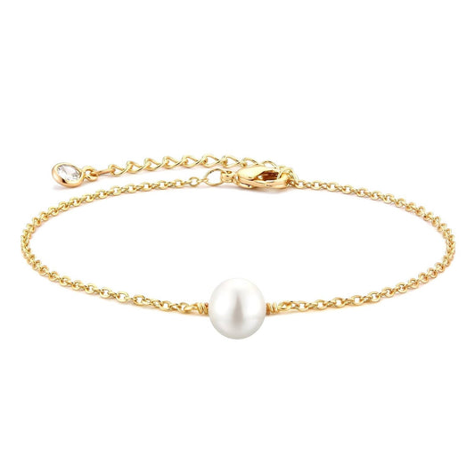 gold bracelet with pearl stock photo 