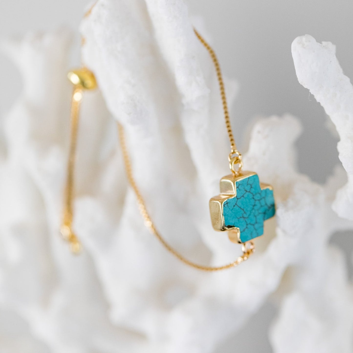 Turquoise Cross Adjustable Bracelet